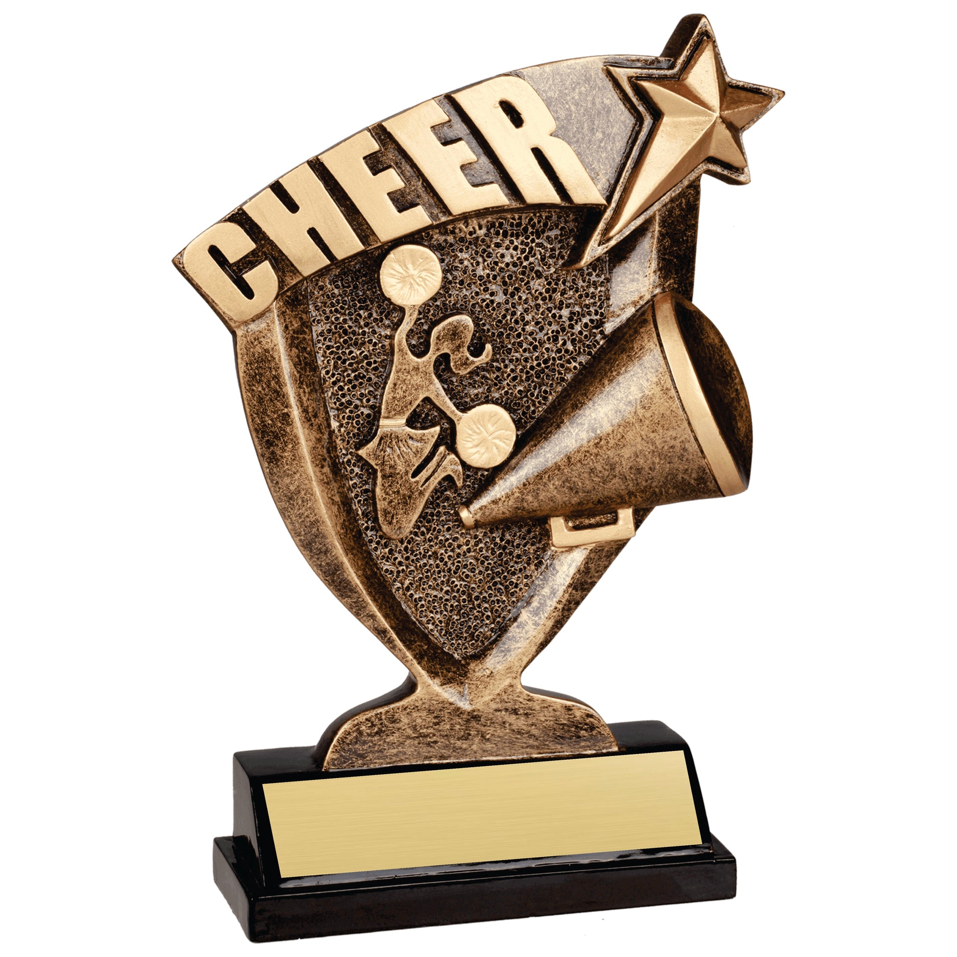 Personalized Cheer Trophy - Custom Engraved Broadcast Resin Award