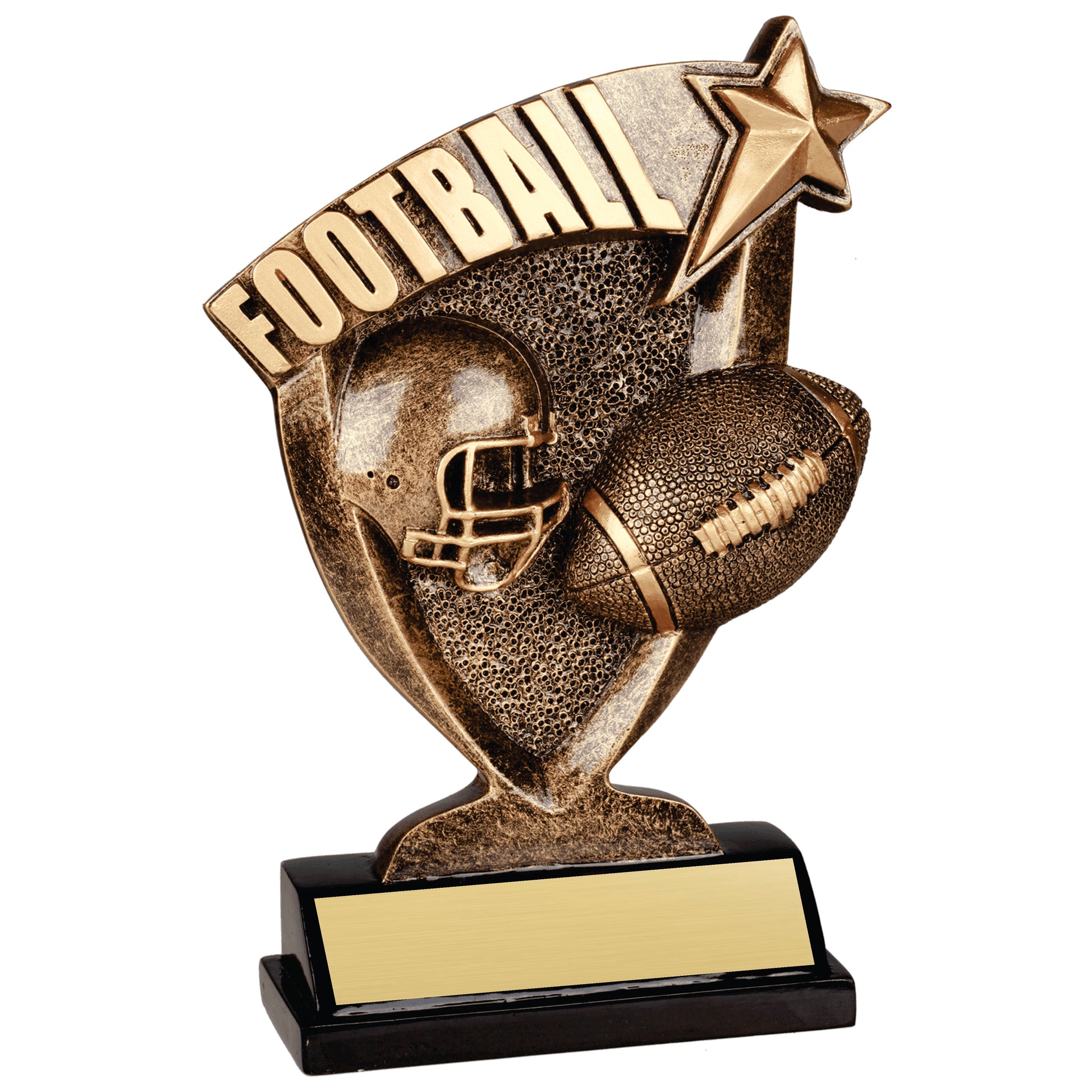 Personalized Football Trophy - Custom Engraved Broadcast Resin Award