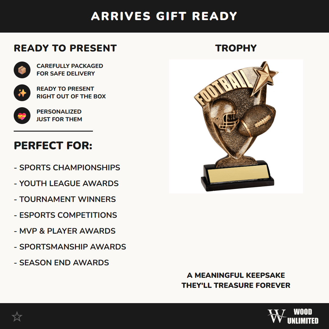 Personalized Football Trophy - Custom Engraved Award for MVPs