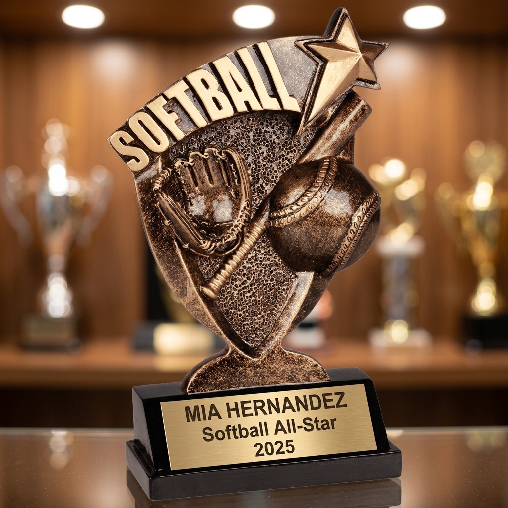 Personalized Softball Trophy - Custom Engraved Team & MVP Award