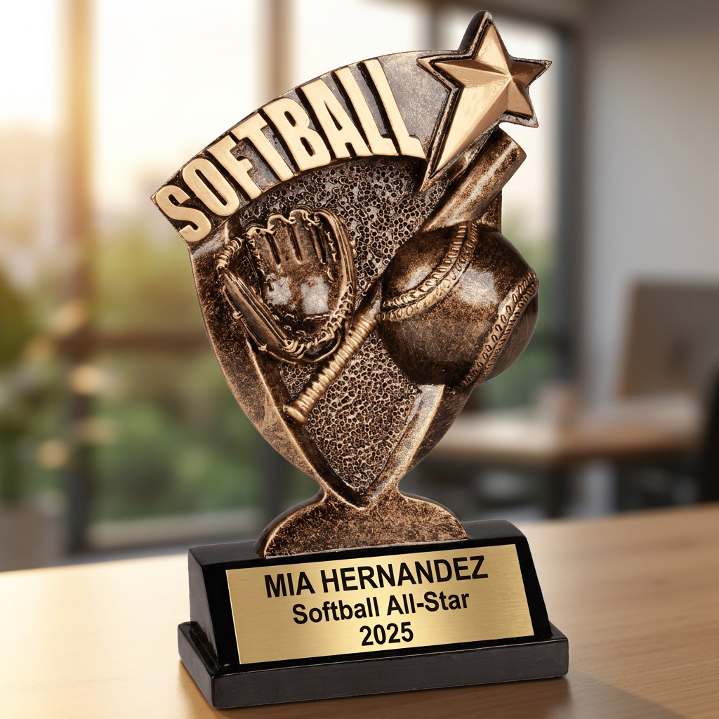 Personalized Softball Trophy - Custom Engraved Team & MVP Award