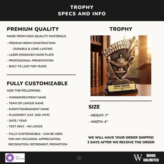 Lamp of Knowledge Trophy - Product Details