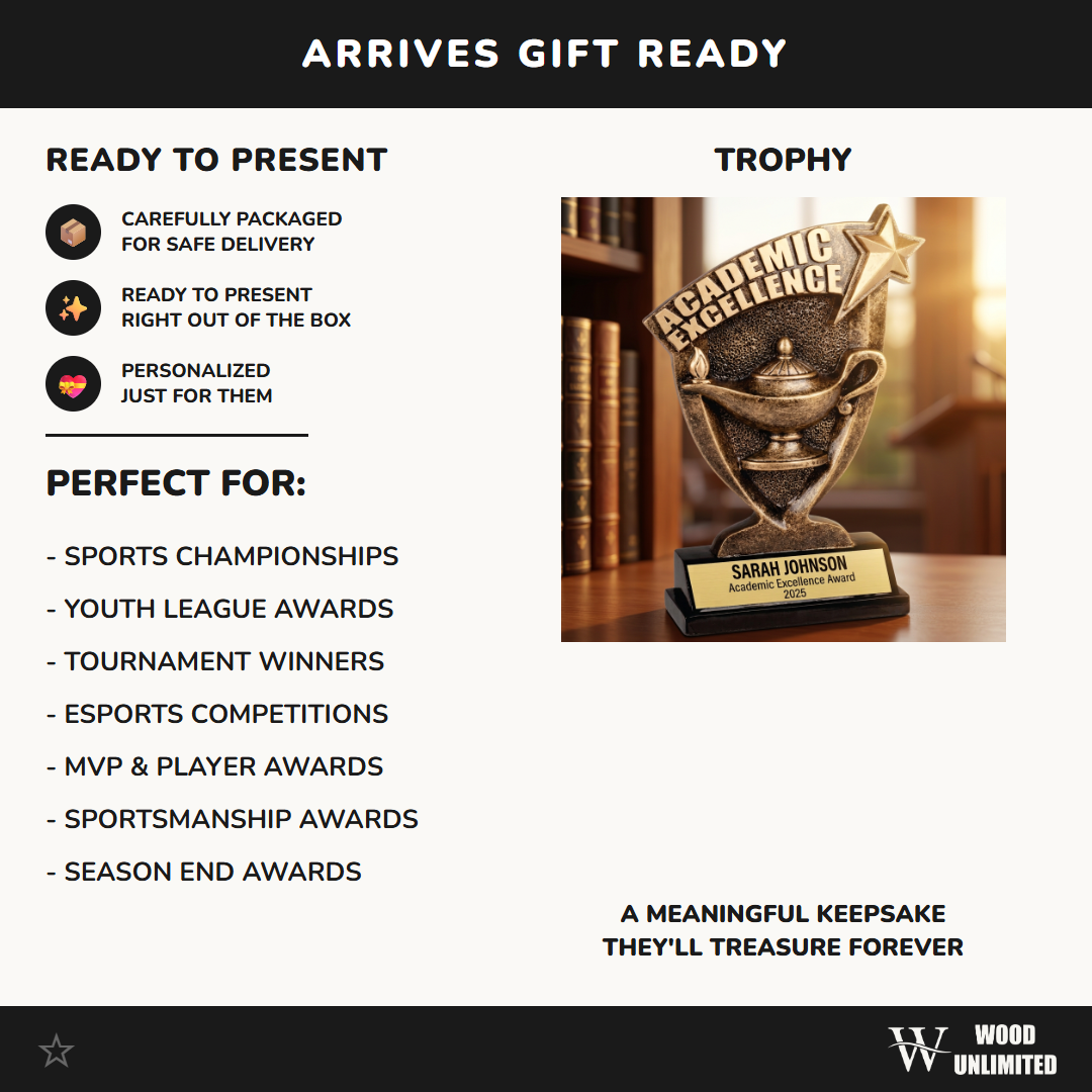 Personalized Lamp of Knowledge Trophy - Custom Engraved Award