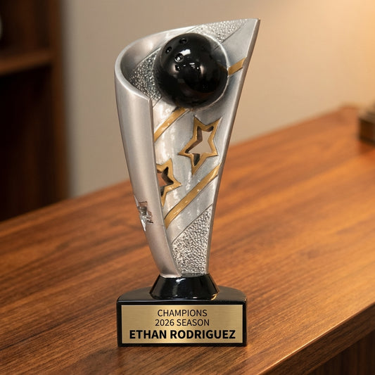 Personalized Bowling Trophy 7" - Custom Engraved BNN for Team, Coach & MVP - View 2