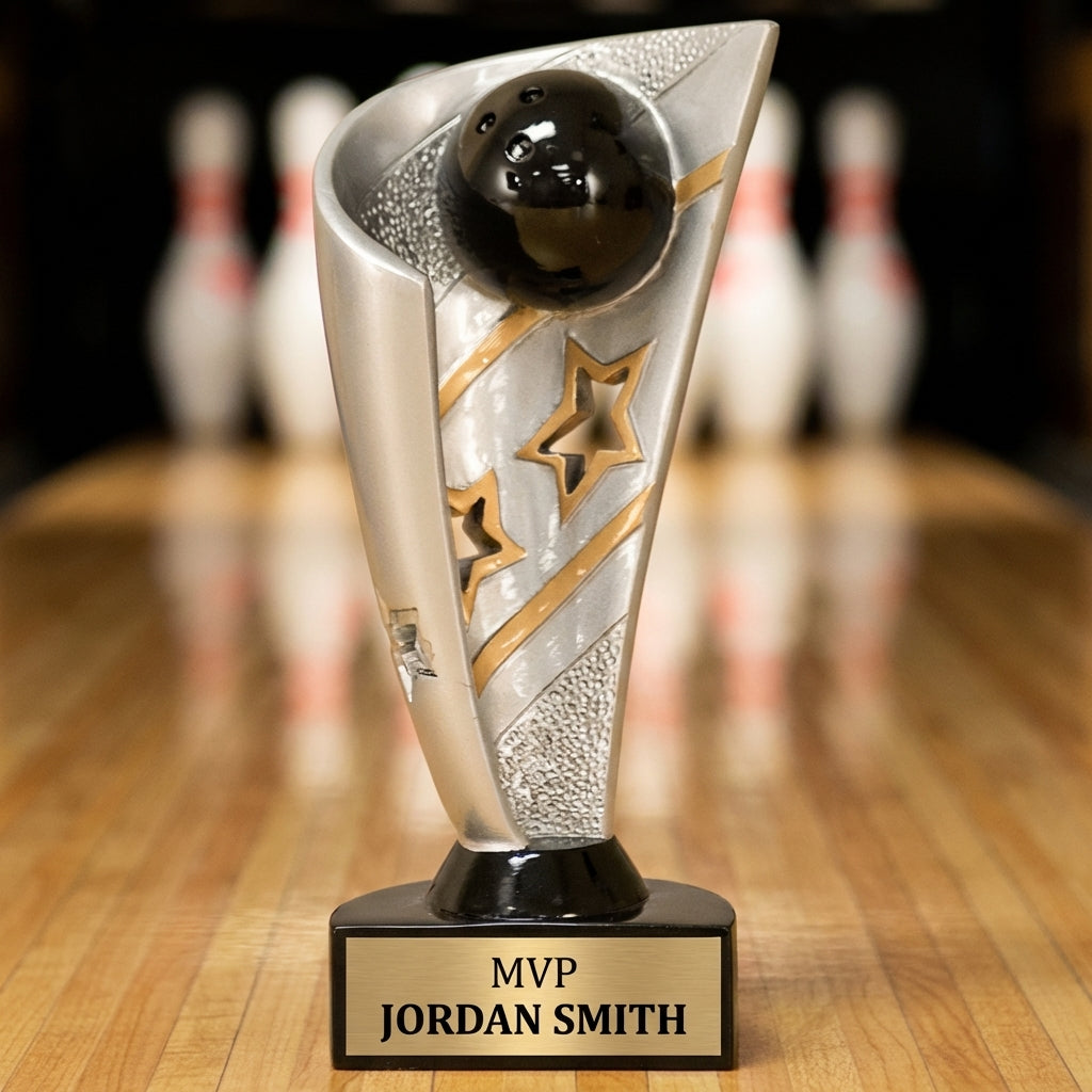 Personalized Bowling Trophy 7" - Custom Engraved BNN for Team, Coach & MVP - View 3