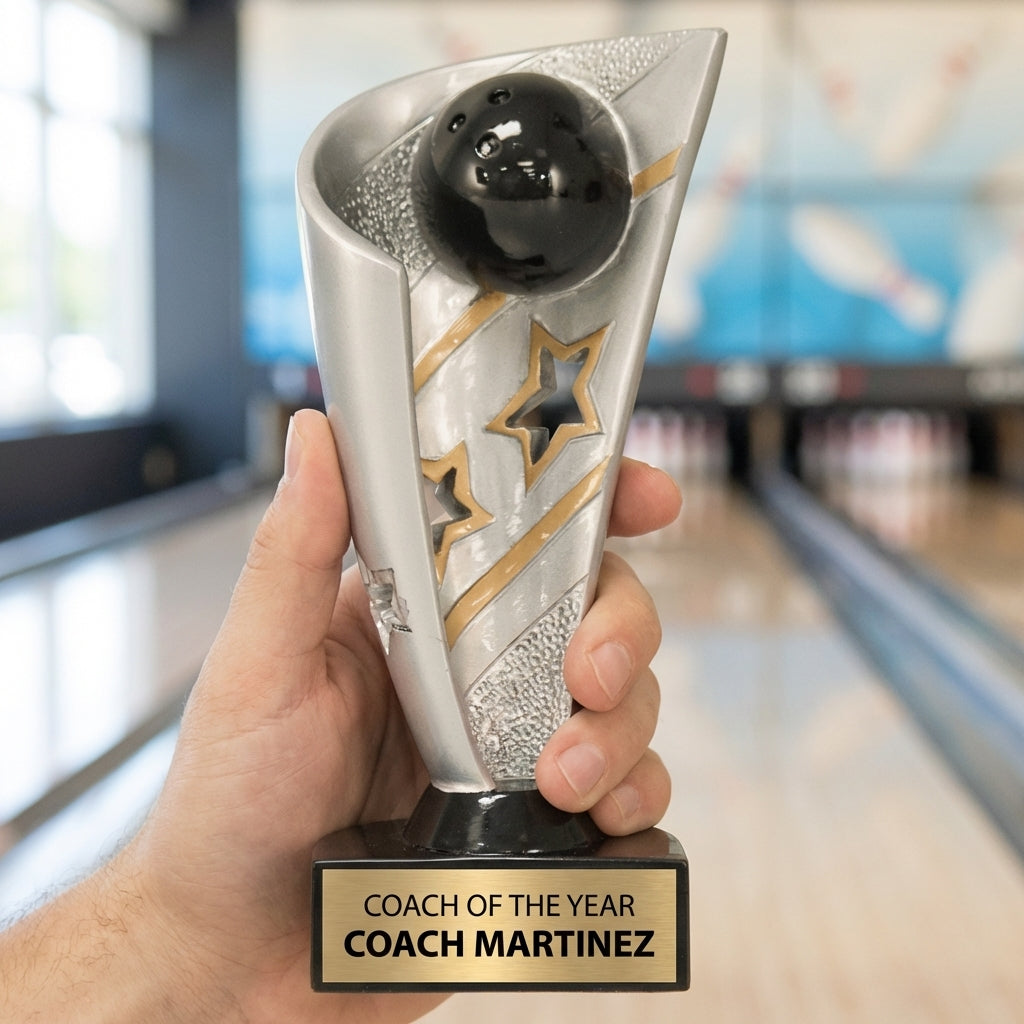 Personalized Bowling Trophy 7" - Custom Engraved BNN for Team, Coach & MVP - View 5