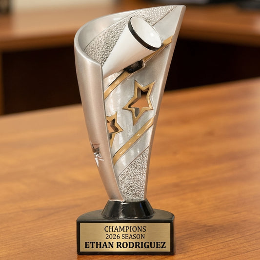 Personalized Cheer Trophy 7" - Custom Engraved BNN for Team, Coach & MVP - View 2