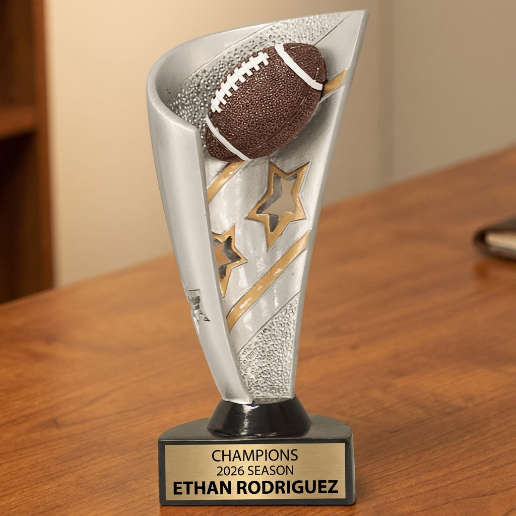 Personalized Football Trophy 7" - Custom Engraved BNN for Team, Coach & MVP - View 2