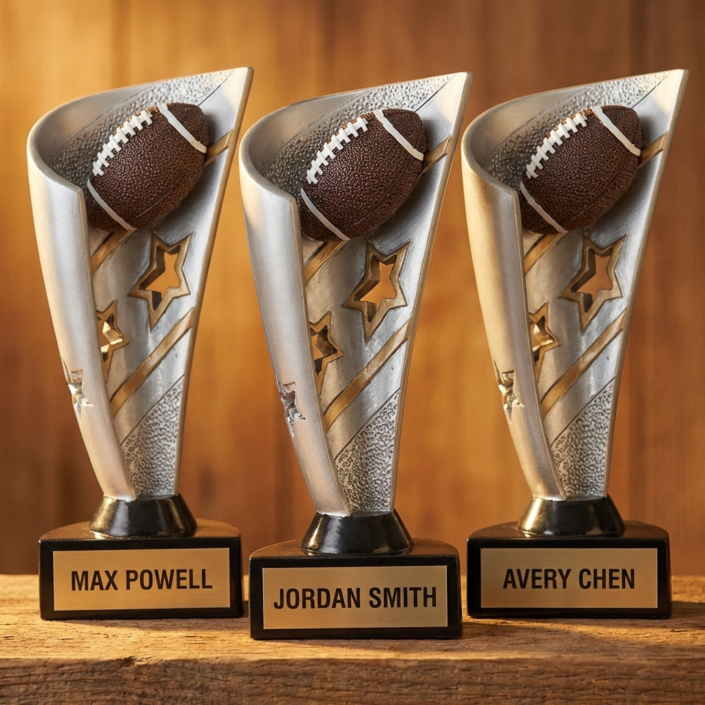 Personalized Football Trophy 7" - Custom Engraved BNN for Team, Coach & MVP - View 4