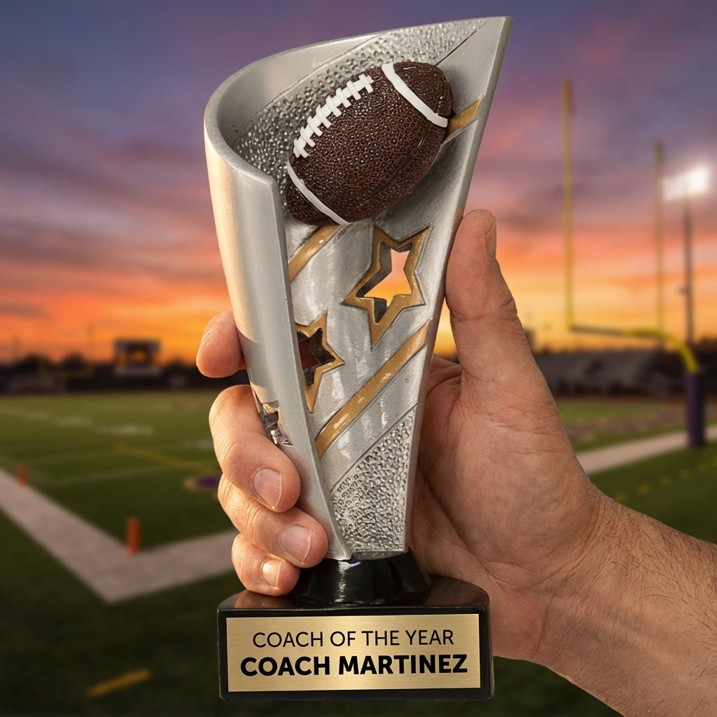 Personalized Football Trophy 7" - Custom Engraved BNN for Team, Coach & MVP - View 5