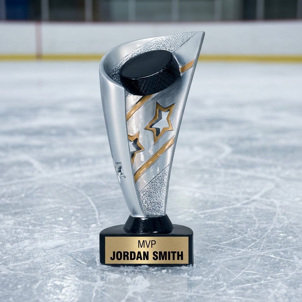 Personalized Hockey Trophy 7" - Custom Engraved BNN for Team, Coach & MVP - View 3