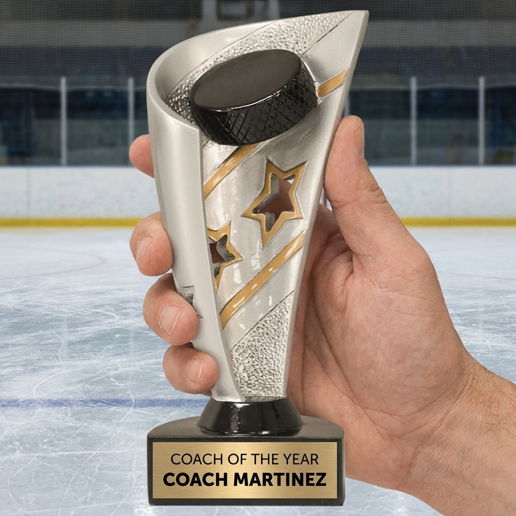 Personalized Hockey Trophy 7" - Custom Engraved BNN for Team, Coach & MVP - View 5