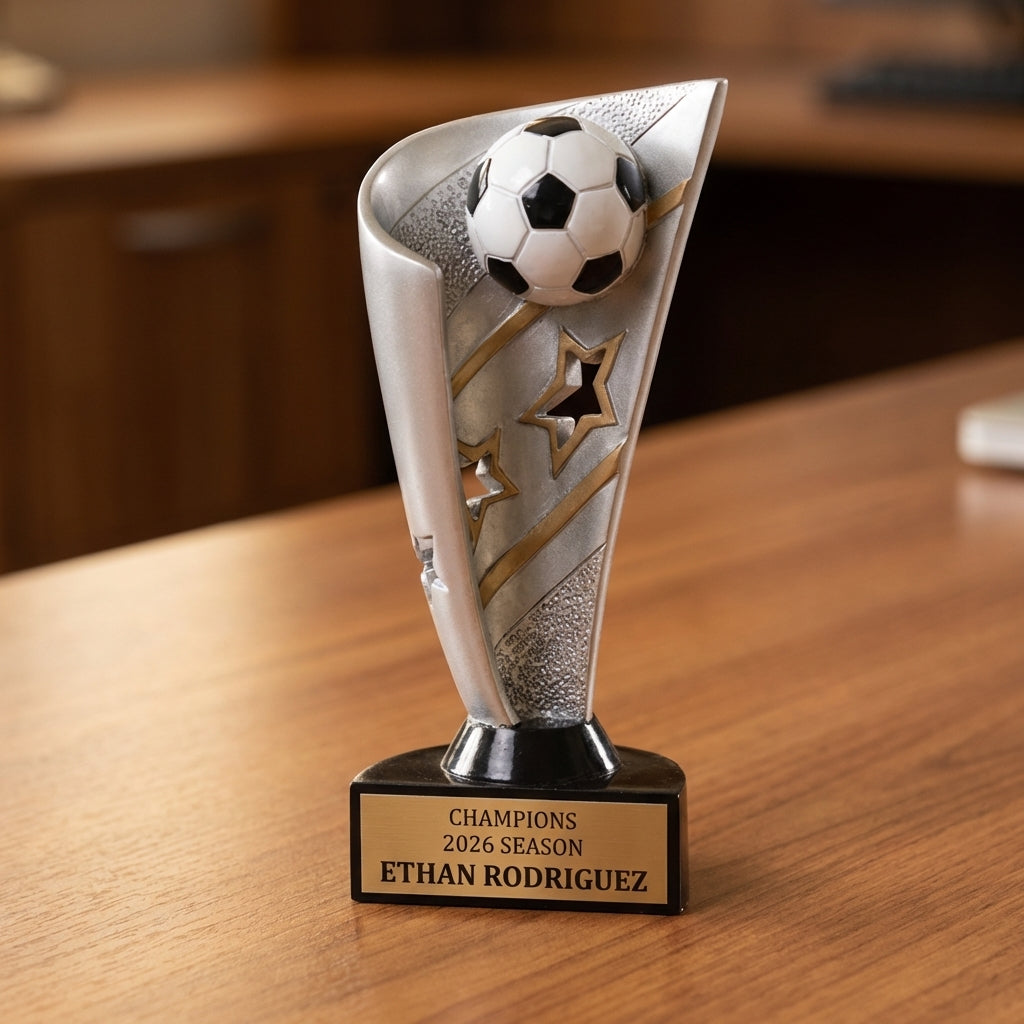 Personalized Soccer Trophy 7" - Custom Engraved BNN for Team, Coach & MVP - View 2
