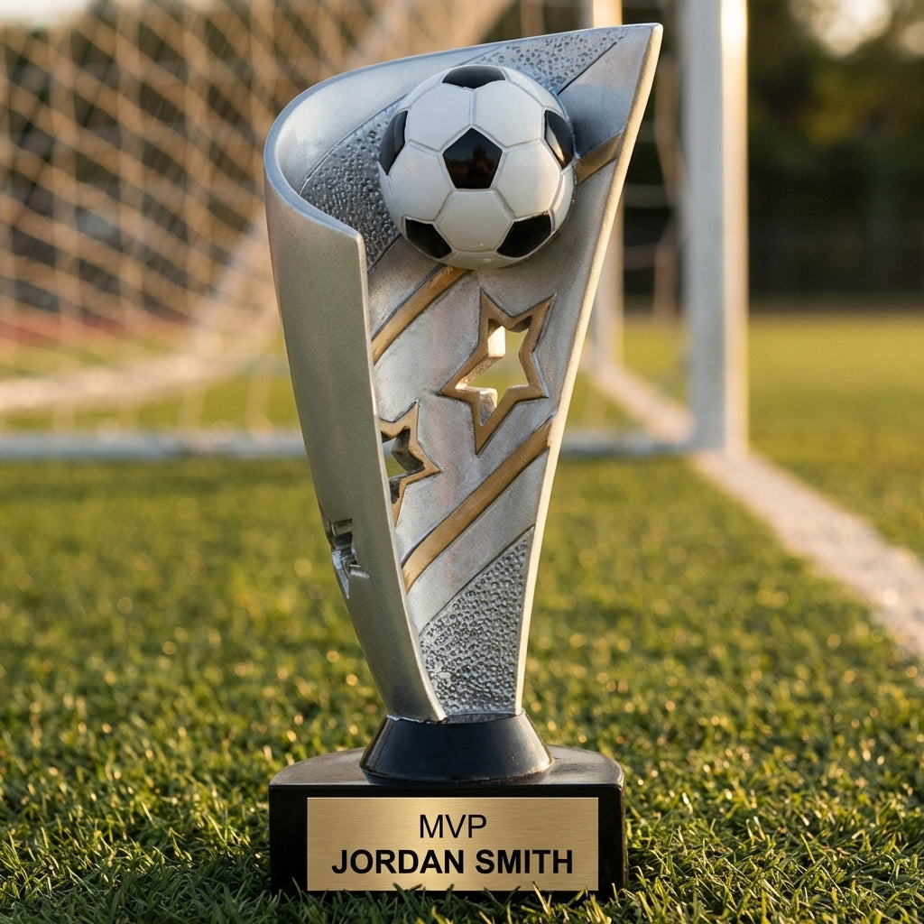 Personalized Soccer Trophy 7" - Custom Engraved BNN for Team, Coach & MVP - View 3