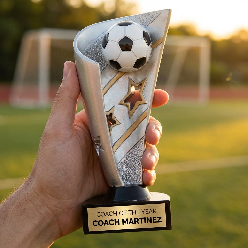 Personalized Soccer Trophy 7" - Custom Engraved BNN for Team, Coach & MVP - View 5