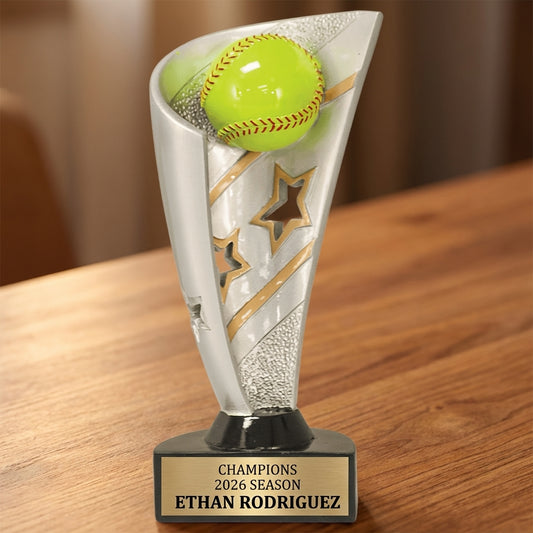 Personalized Softball Trophy 7" - Custom Engraved BNN for Team, Coach & MVP - View 2