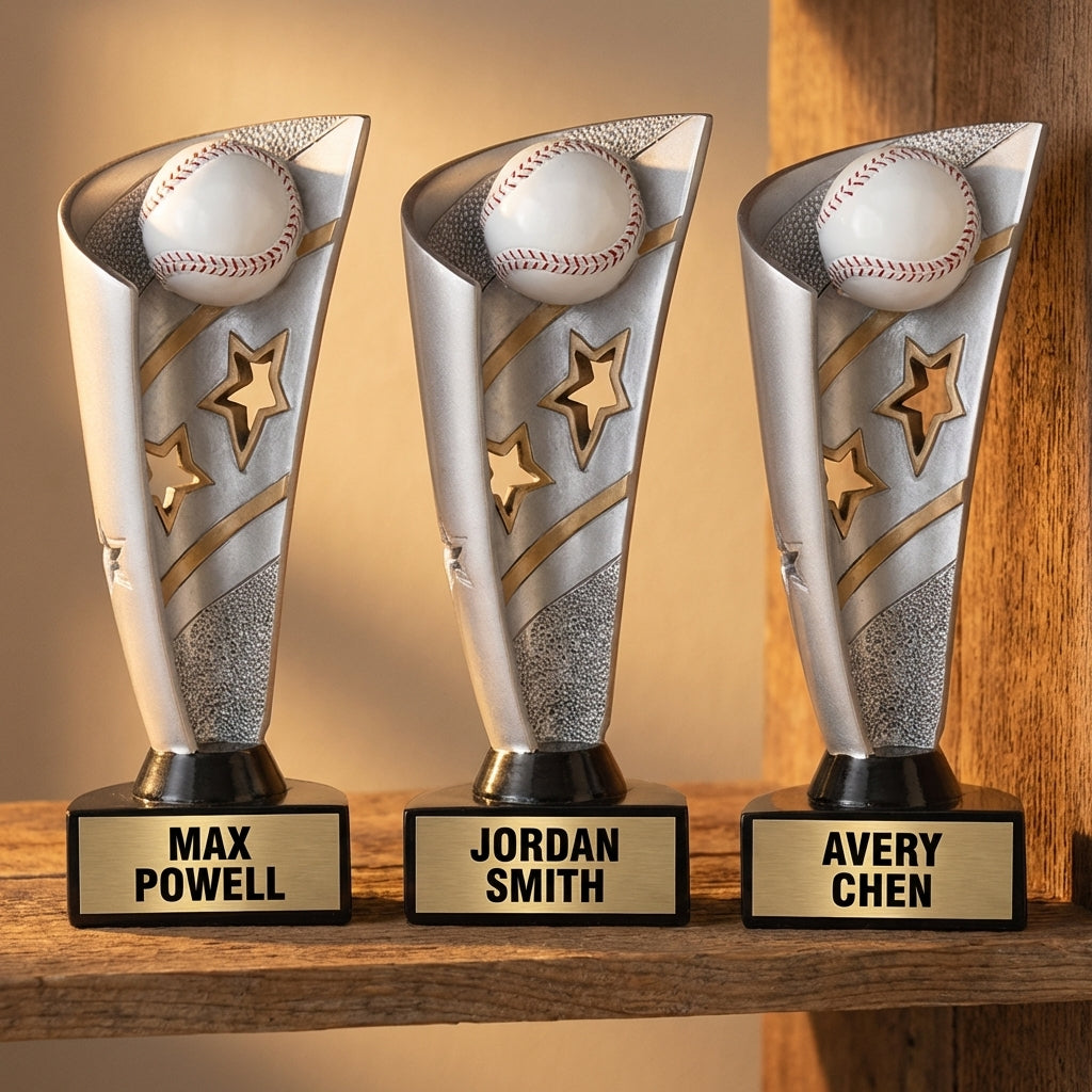Personalized Baseball Trophy 8.5" - Custom Engraved BNN for Team, Coach & MVP - View 4