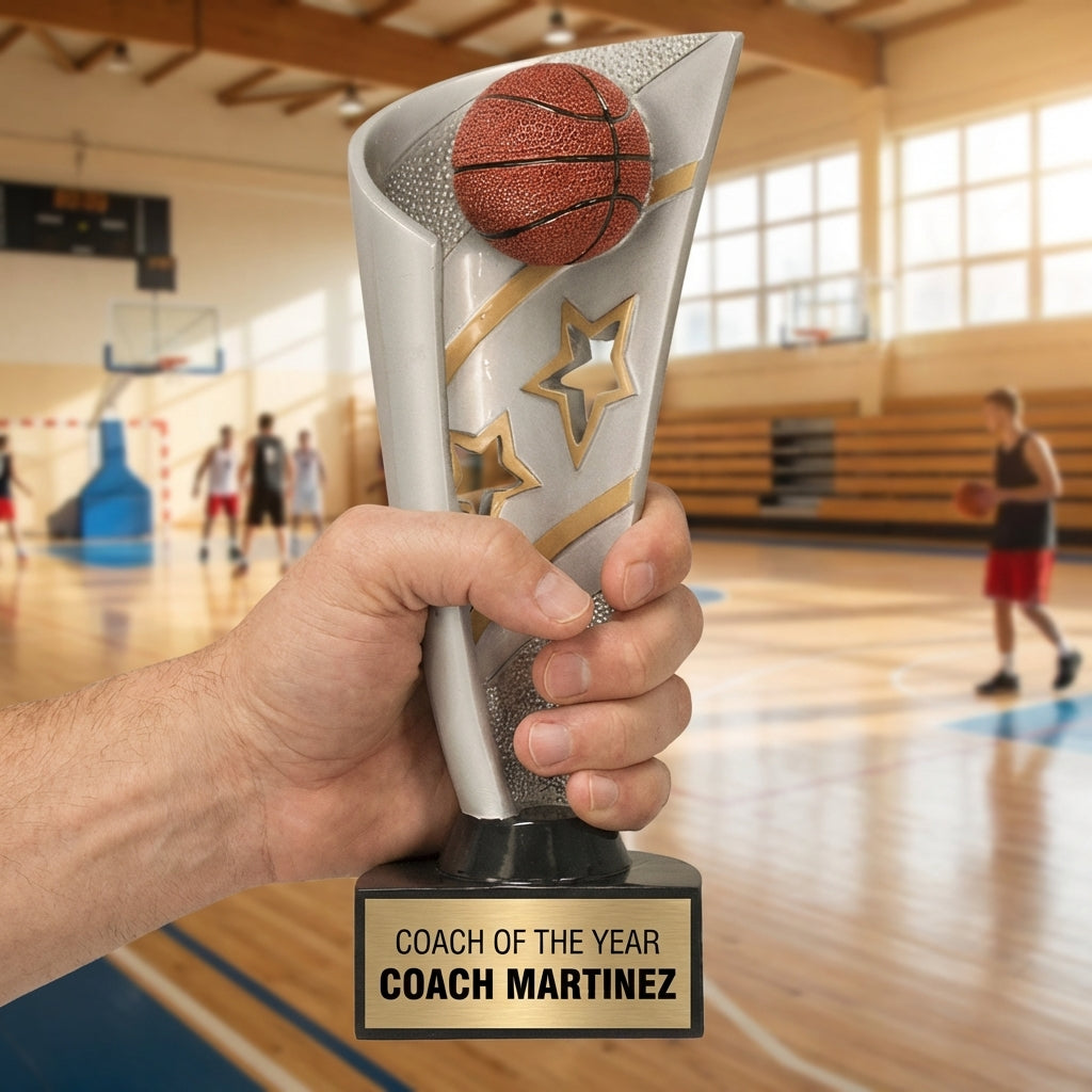 Personalized Sports Trophy 8.5" - Custom Engraved BNN for Team, Coach & MVP - View 5