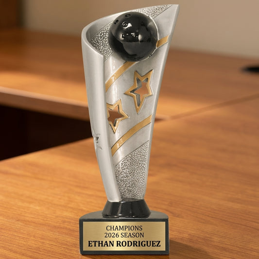 Personalized Bowling Trophy 8.5" - Custom Engraved BNN for Team, Coach & MVP - View 2