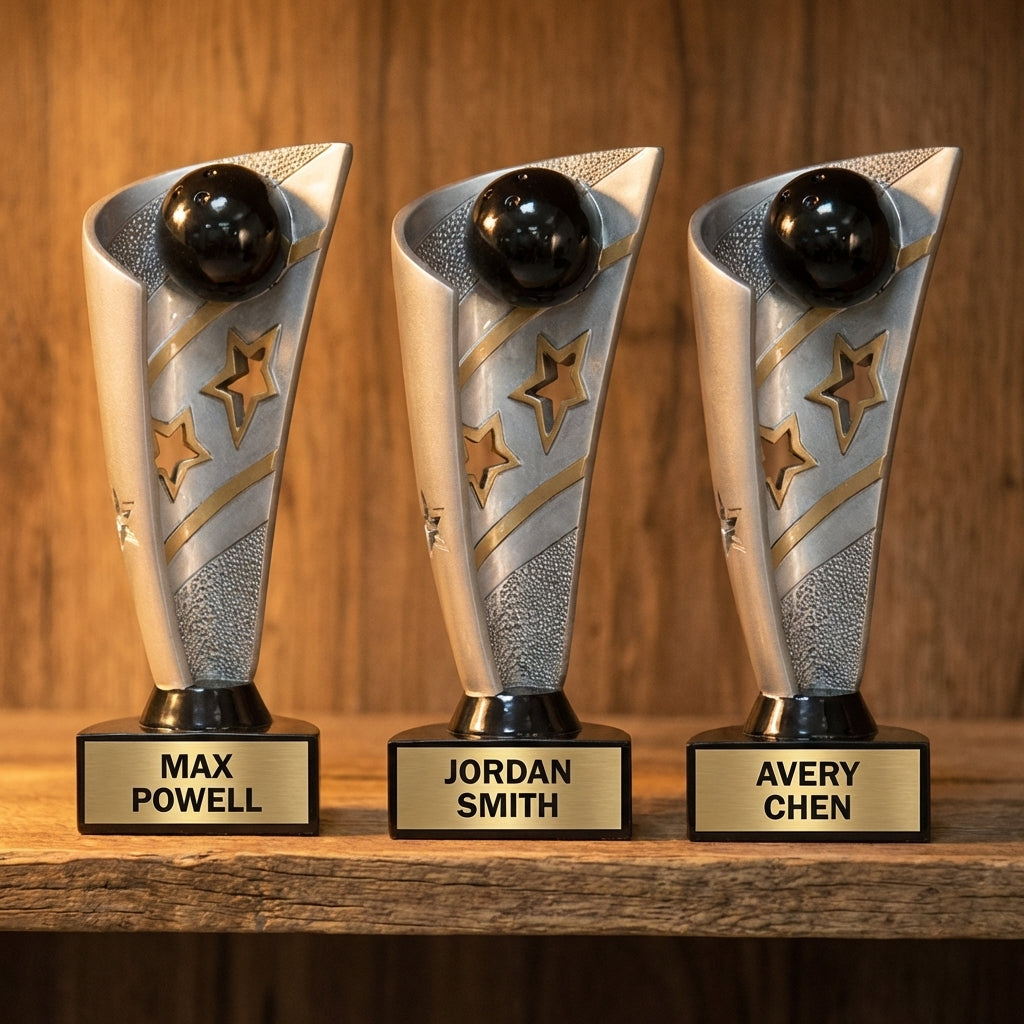 Personalized Bowling Trophy 8.5" - Custom Engraved BNN for Team, Coach & MVP - View 4