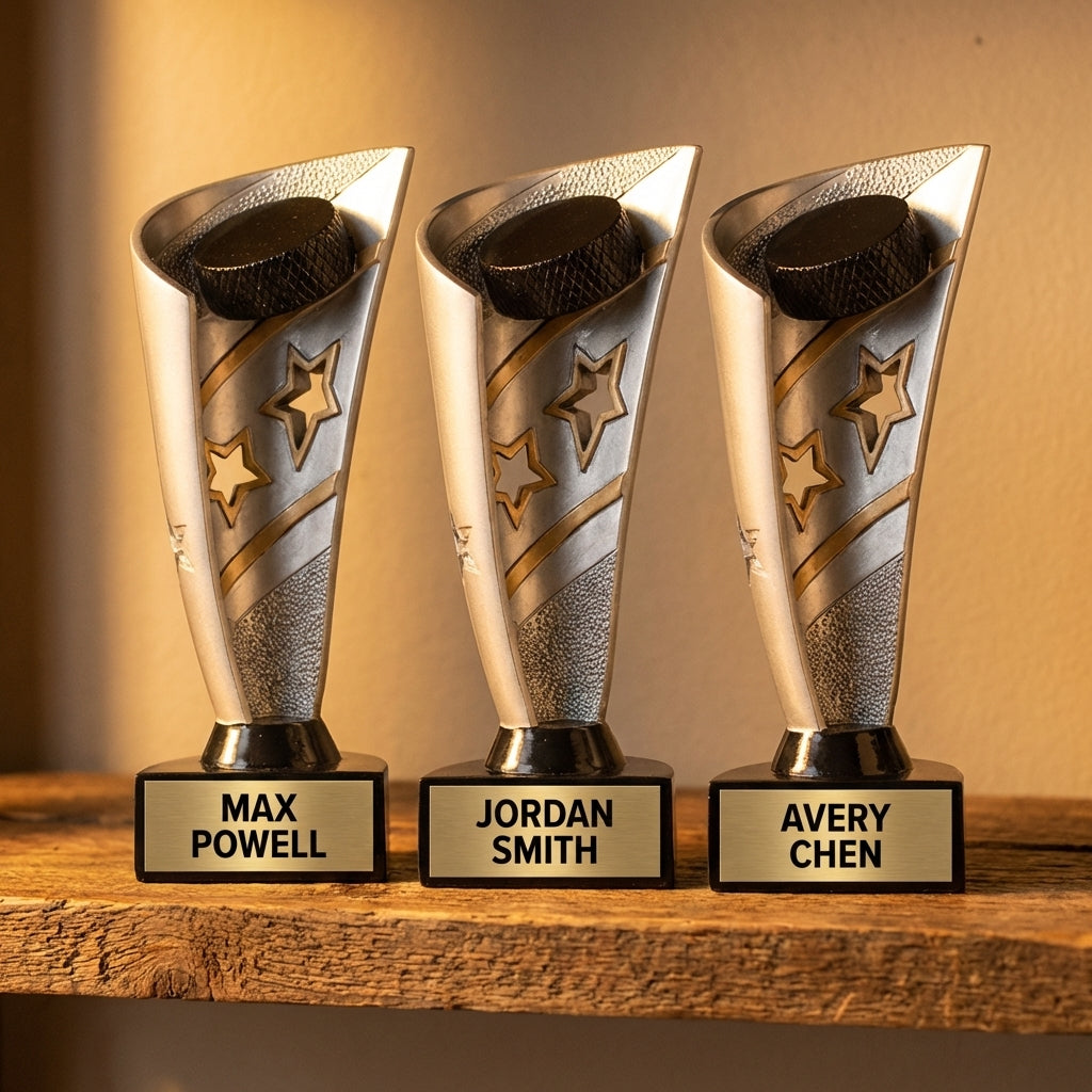 Personalized Hockey Trophy 8.5" - Custom Engraved BNN for Team, Coach & MVP - View 4