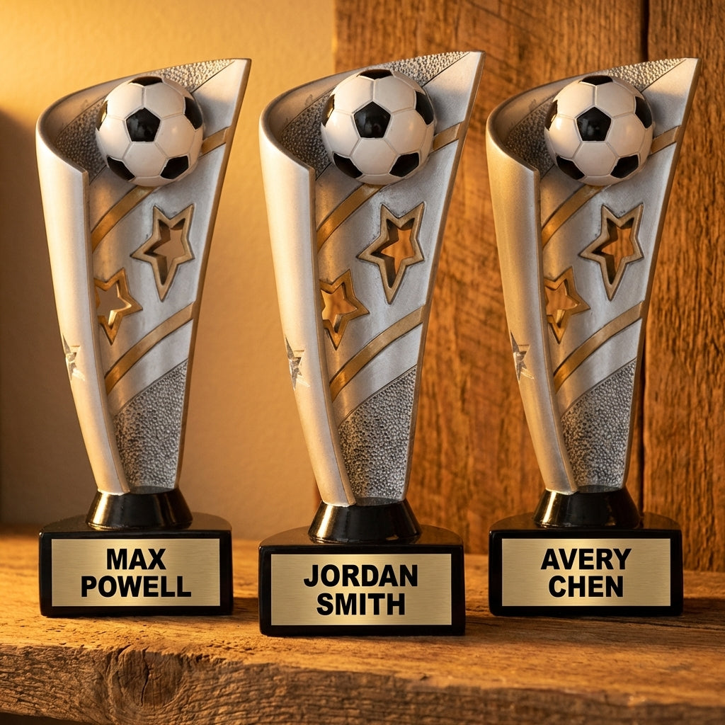 Personalized Soccer Trophy 8.5" - Custom Engraved BNN for Team, Coach & MVP - View 4