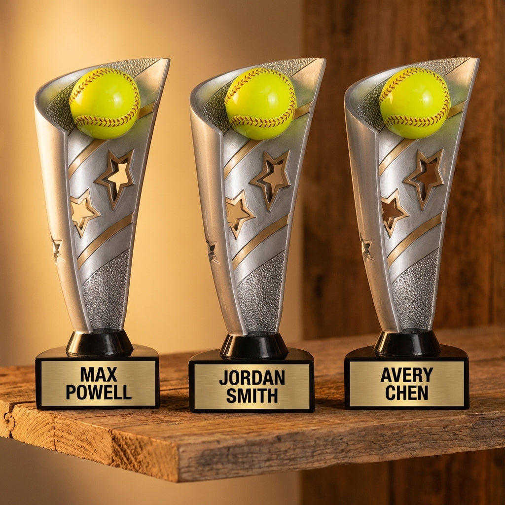 Personalized Softball Trophy 8.5" - Custom Engraved BNN for Team, Coach & MVP - View 4