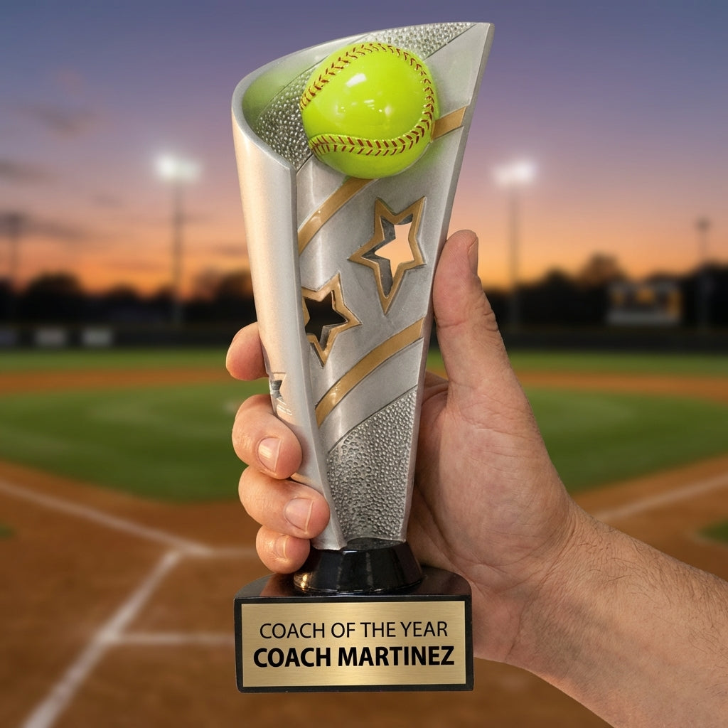Personalized Softball Trophy 8.5" - Custom Engraved BNN for Team, Coach & MVP - View 5