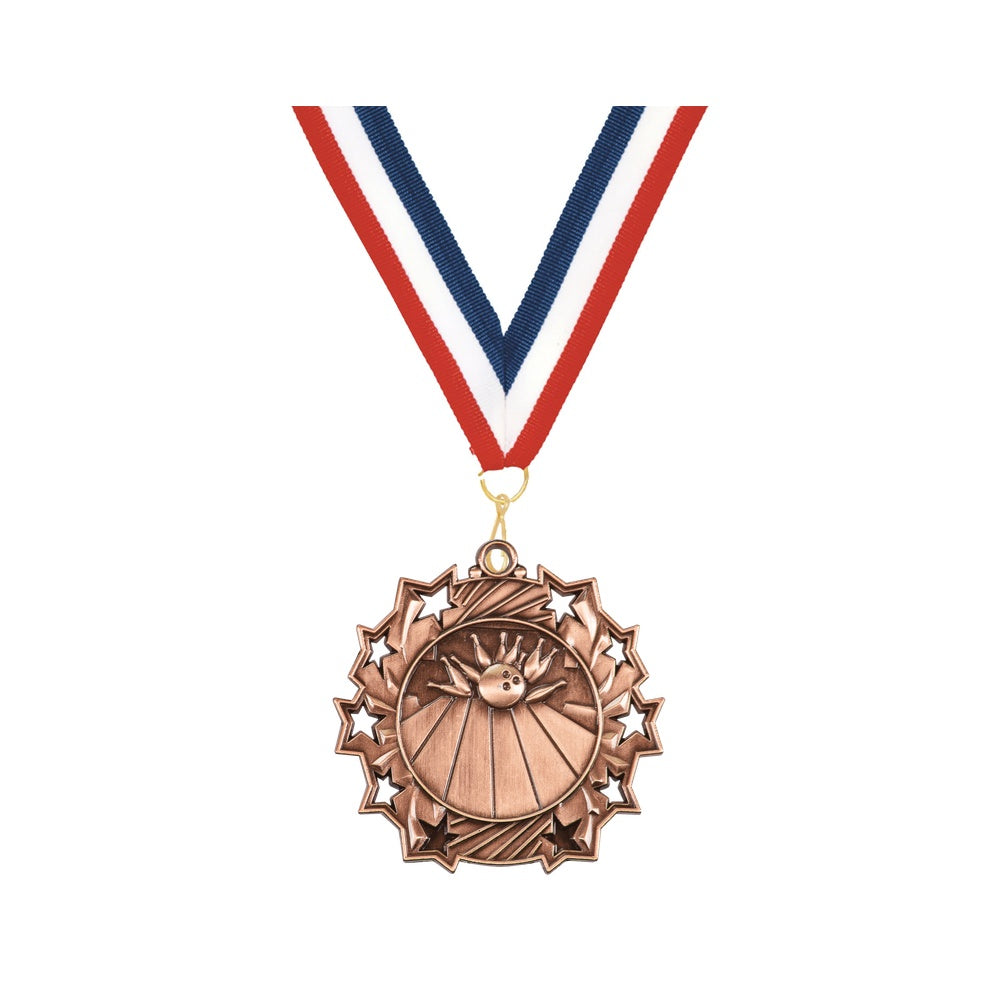 Personalized Bowling Team Medals, Bowler Medallions with Neck Ribbon, Bowler Awards for Players and Coaches - Image 4 of 10