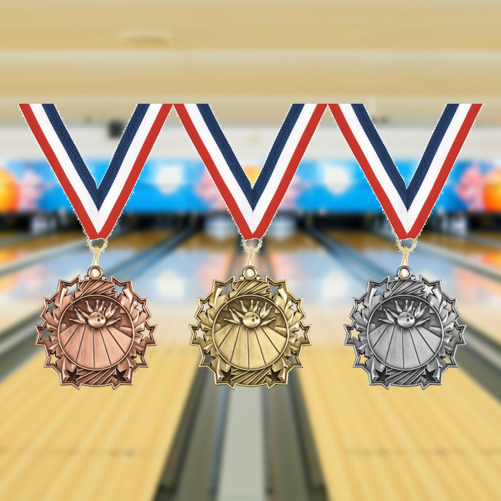 Personalized Bowling Team Medals, Bowler Medallions with Neck Ribbon, Bowler Awards for Players and Coaches - Image 7 of 10
