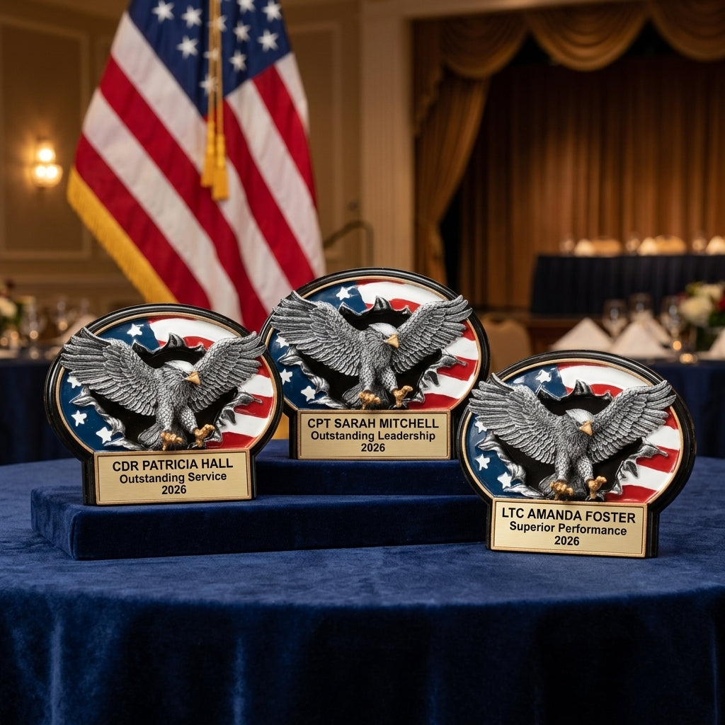 Military Trophy Award | Personalized Gift | Custom Engraved | Retirement | Promotion | Service Recognition - View 6
