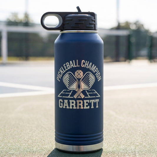 Personalized Pickleball Champion Gift Water Bottle - Sporty - Durable - Custom Name - View 5