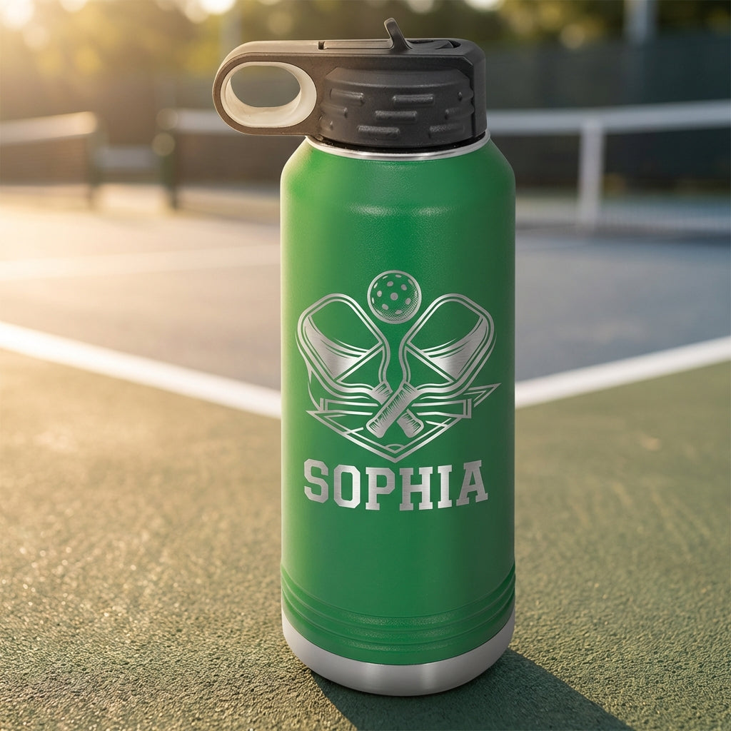 Personalized Pickleball Gift Water Bottle - For Players - Durable - Custom Name - View 7
