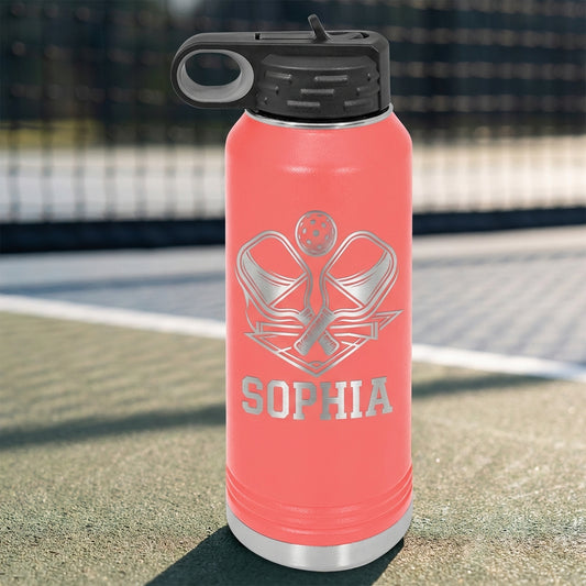 Personalized Pickleball Gift Water Bottle - For Players - Durable - Custom Name - View 8