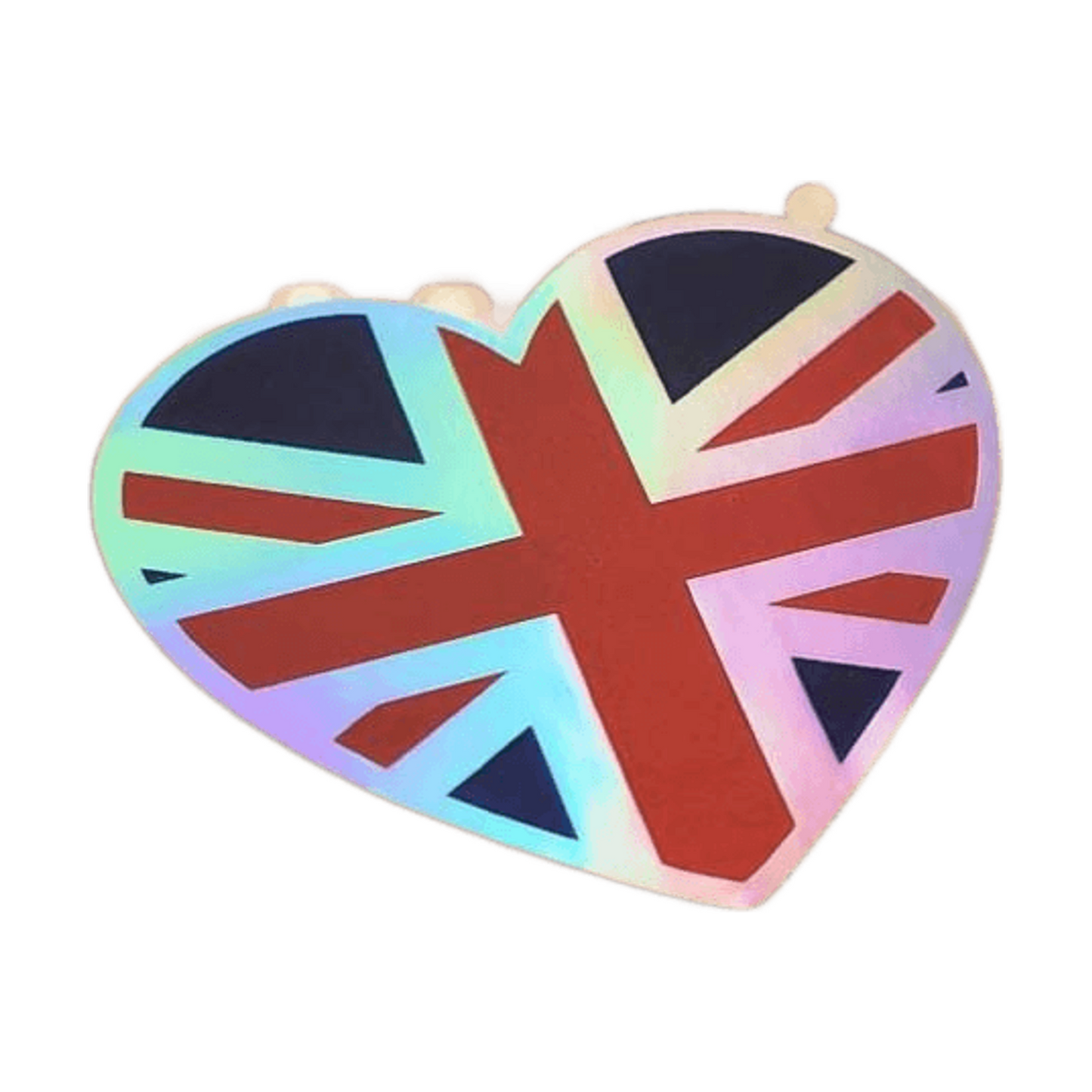 Holographic Sticker - British Heart Flag Sticker - Queen Elizabeth II Sticker / Decal - Queen Elizabeth Sticker