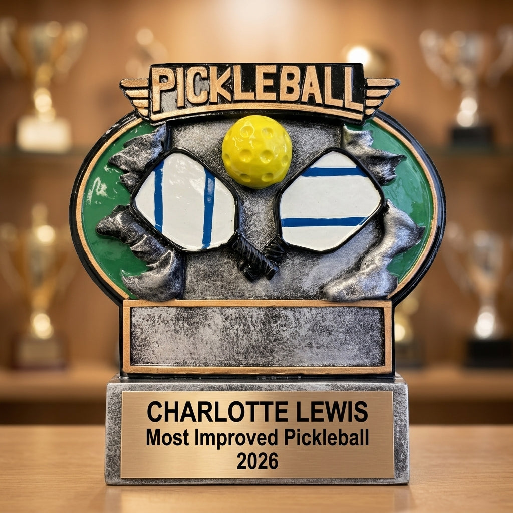 Pickleball Award Trophy | Personalized | Custom Engraved | Team Gift | Pickleball Tournament | Unique Present - View 1