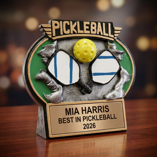 Pickleball Award Trophy | Personalized | Custom Engraved | Team Gift | Pickleball Tournament | Unique Present - View 2