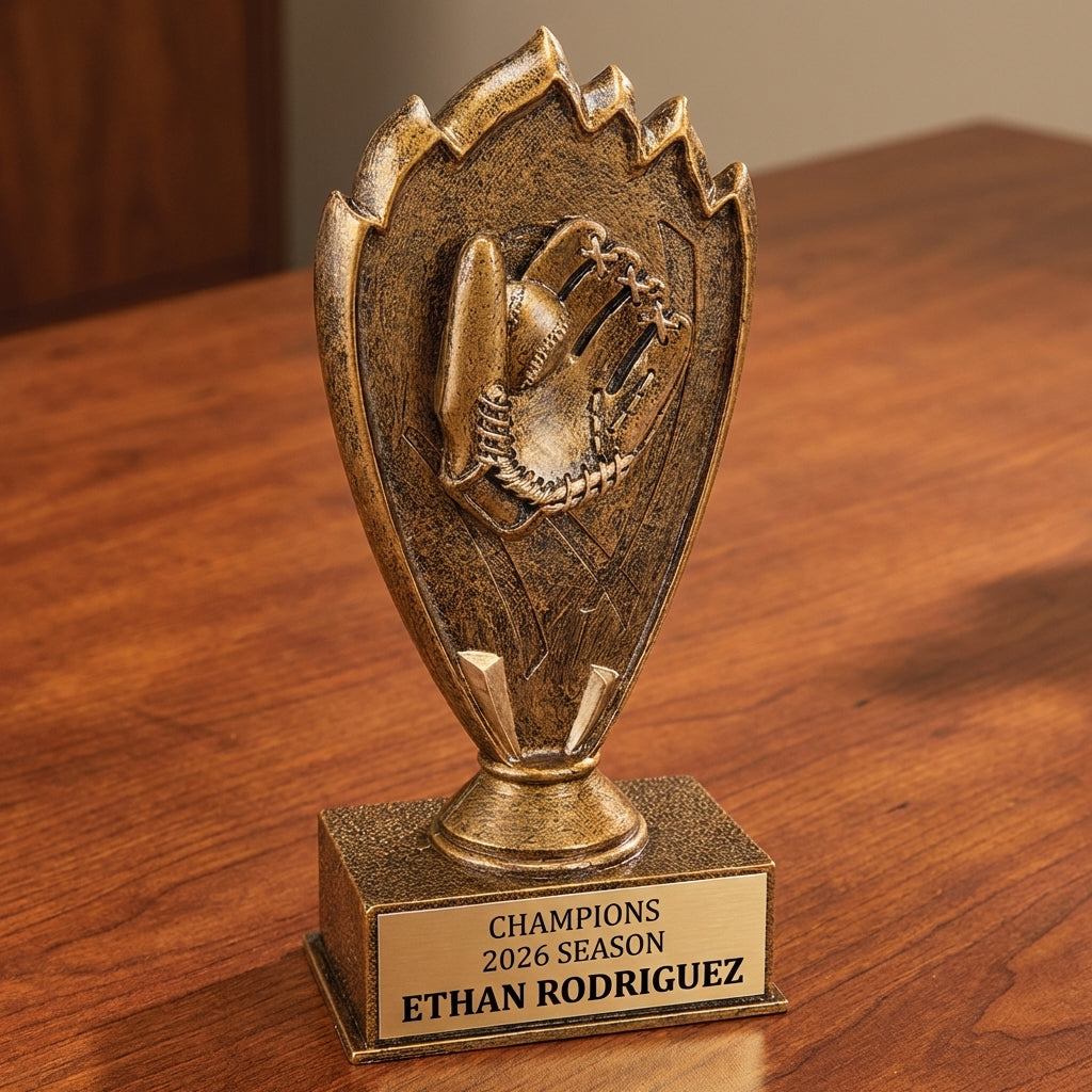 Personalized Baseball Trophy 7" - Custom Engraved BZ for Team, Coach & MVP - View 2