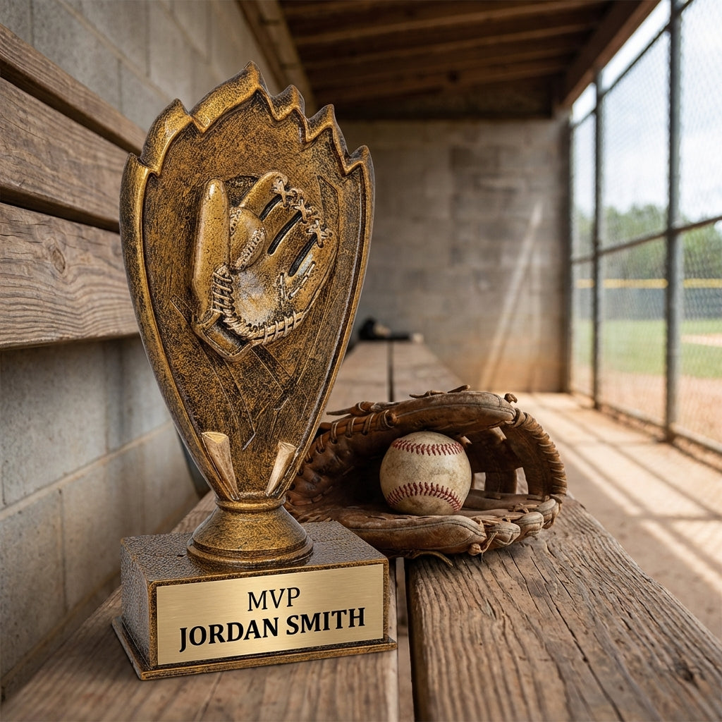 Personalized Baseball Trophy 7" - Custom Engraved BZ for Team, Coach & MVP - View 3