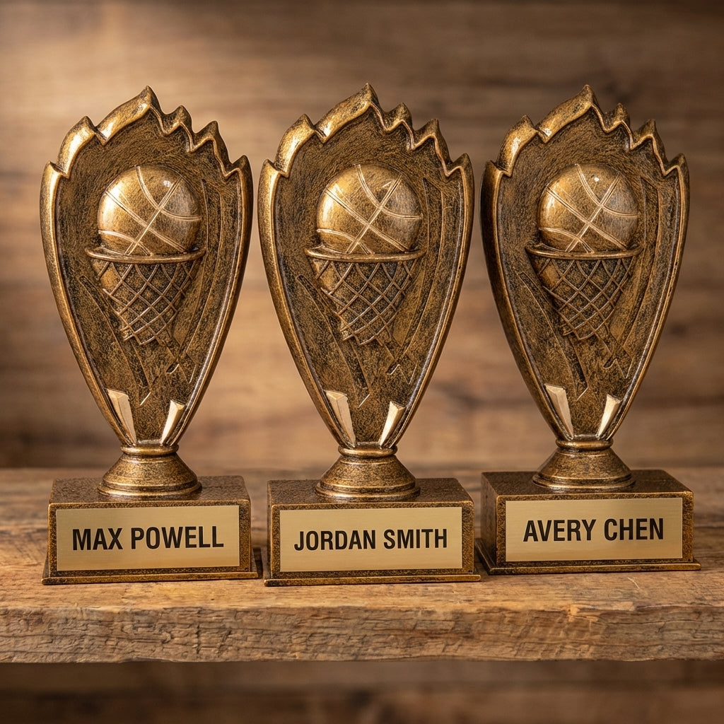 Personalized Basketball Trophy 7" - Custom Engraved BZ for Team, Coach & MVP - View 4