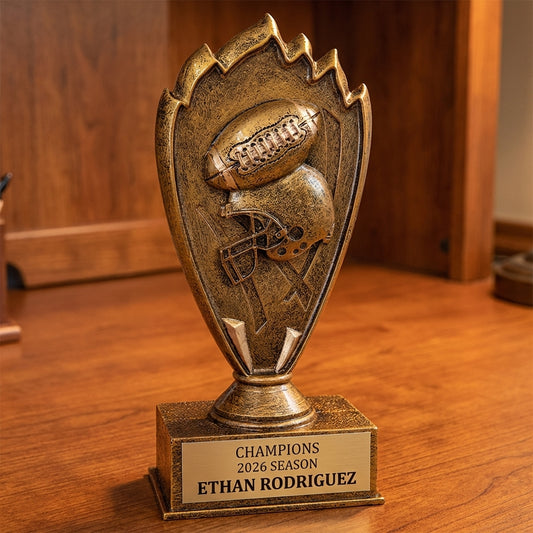Personalized Football Trophy 7" - Custom Engraved BZ for Team, Coach & MVP - View 2