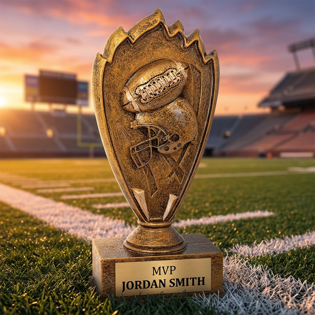Personalized Football Trophy 7" - Custom Engraved BZ for Team, Coach & MVP - View 3