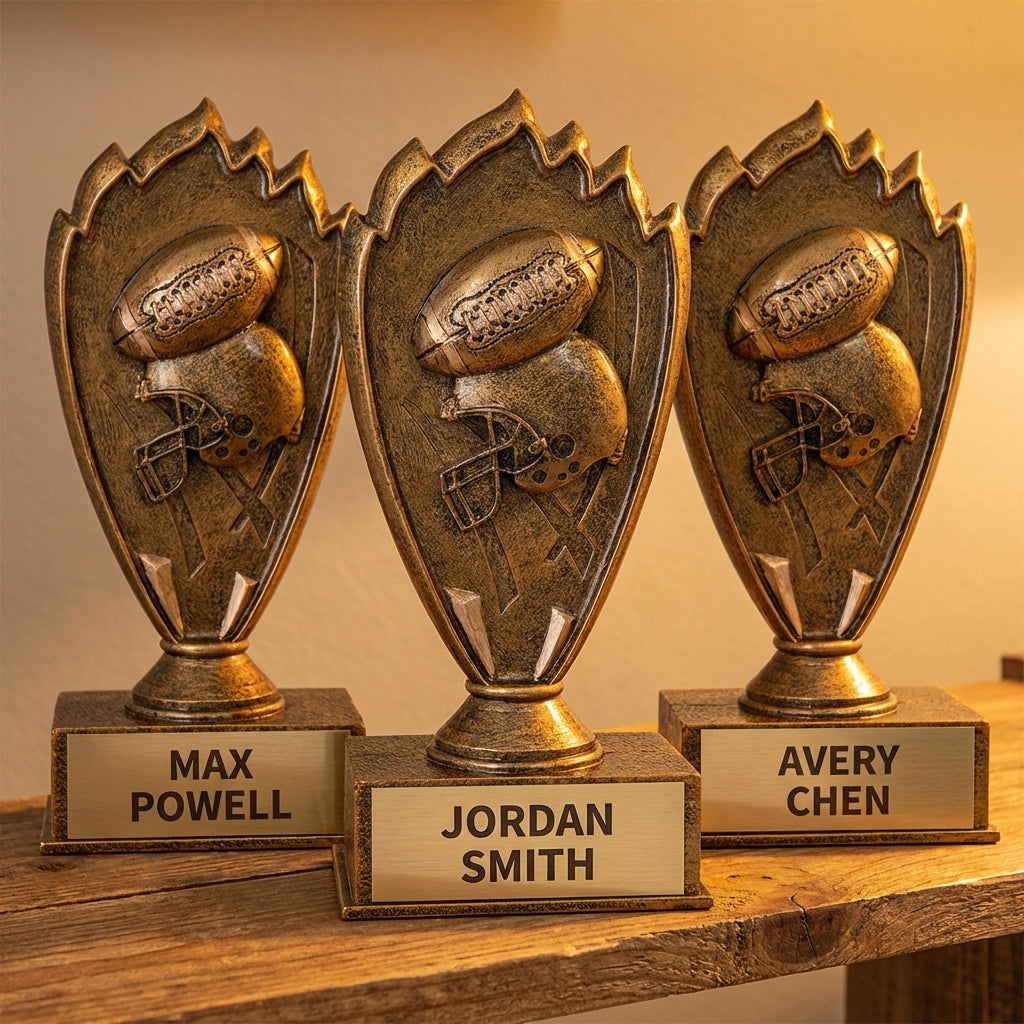 Personalized Football Trophy 7" - Custom Engraved BZ for Team, Coach & MVP - View 4