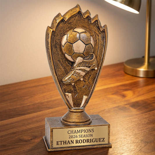Personalized Soccer Trophy 7" - Custom Engraved BZ for Team, Coach & MVP - View 2
