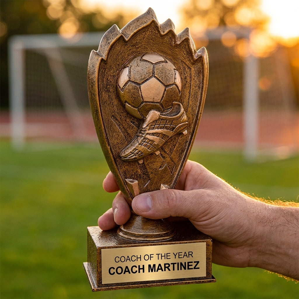 Personalized Soccer Trophy 7" - Custom Engraved BZ for Team, Coach & MVP - View 5