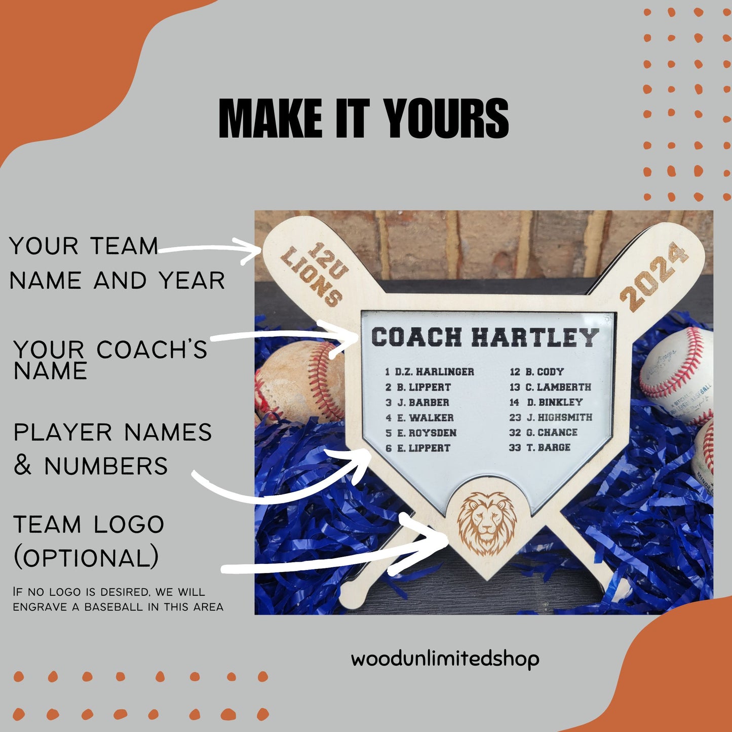 Baseball Coach Plaque - Personalized Baseball Coach Appreciation Gift, End of Season Gift for Baseball Coach