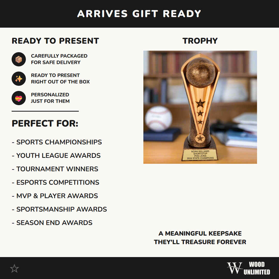 Baseball/Softball Cobra Award, Personalized Baseball Trophy for Players, Teams and Coaches.