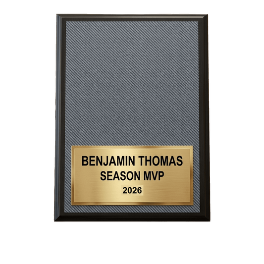 Personalized Automotive Awards award, custom laser engraved on a carbon fiber plate for the recipient's name — featuring 9x12 carbon fiber automotive award, a popular choice for Automotive businesses for Racing competitions