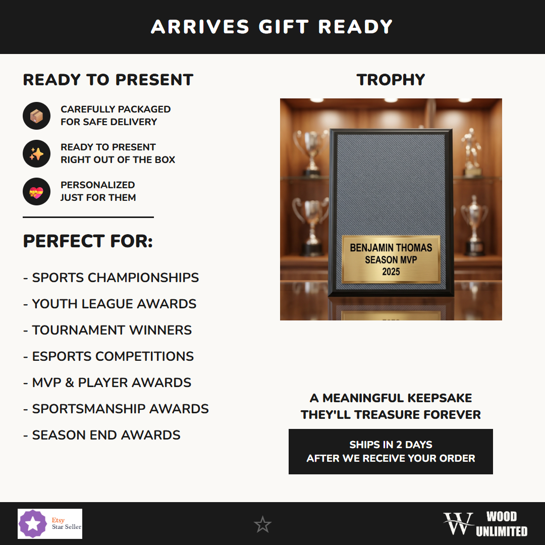 Gift-ready presentation of a personalized Automotive Awards award in carbon fiber, ready to ship for recognition gifting — featuring Bulk engravable racing plaques, a popular choice for Award shops for Car shows