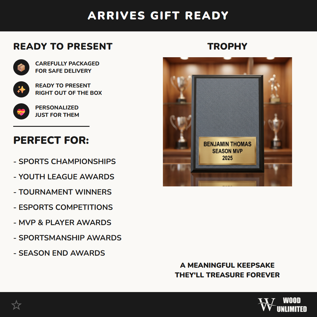 Gift-ready presentation of a personalized Automotive Awards award in carbon fiber, ready to ship for recognition gifting, formatted for Amazon shoppers — featuring 9x12 carbon fiber automotive award, a popular choice for Corporate event planners for STEM competitions